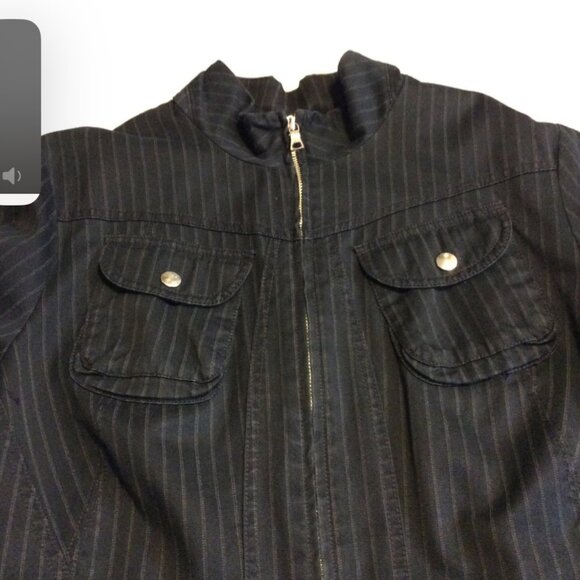 Banana Republic Black Striped Moto Jacket - XL - Picture 2 of 7